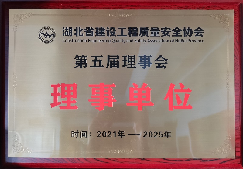 湖北省建設工程質(zhì)量安全協(xié)會理事單位獎牌（有效期5年）